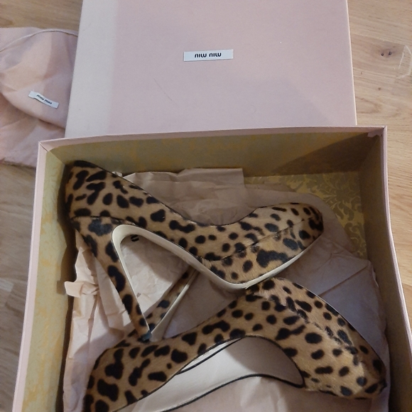 Miu Miu Leopard Print 5inch Heel Platform Sole, 38 - Picture 7 of 9